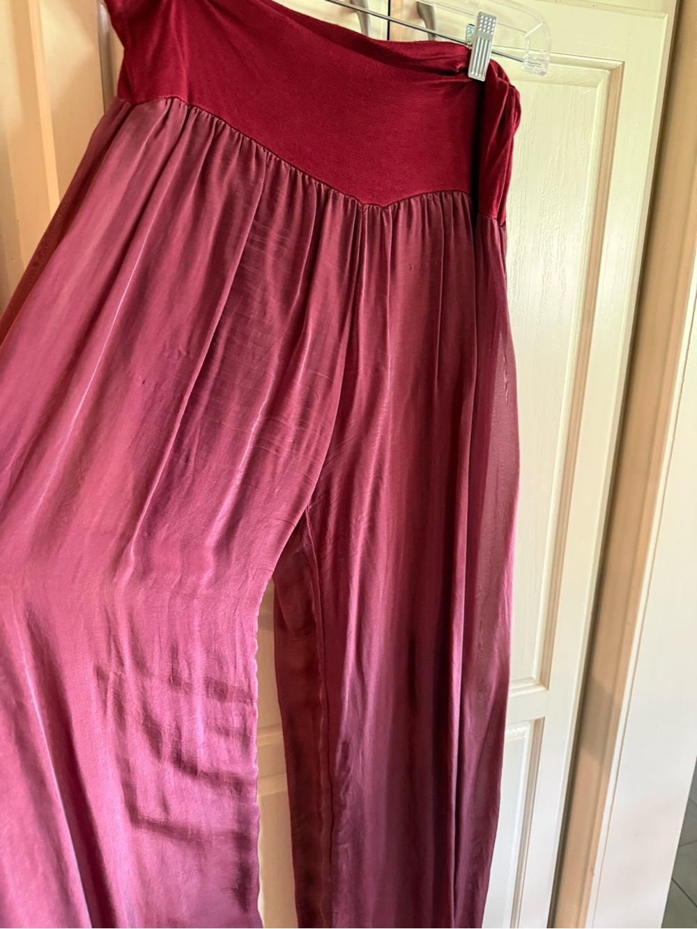 Women’s Wide-Leg Lounge Trousers - Burgundy